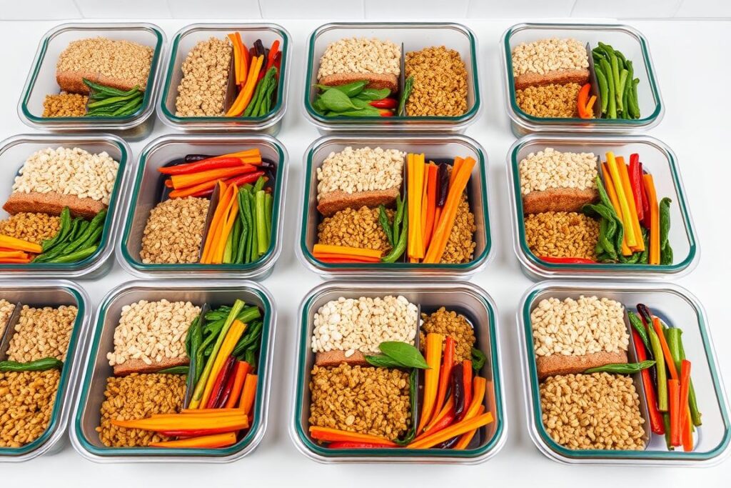 Organized meal prep containers with balanced portions of protein, vegetables, and whole grains - comprehensive health guide Organized meal prep containers with balanced portions of protein, vegetables, and whole grains - comprehensive health guide